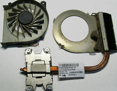 Кулер и система охлаждения до  чистки ноутбука от пыли